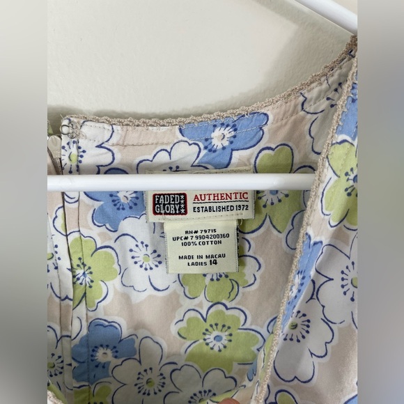 Faded Glory Authentic 1972 Vintage Floral Sleeveless Dress Cotton Size 14 - Picture 7 of 14